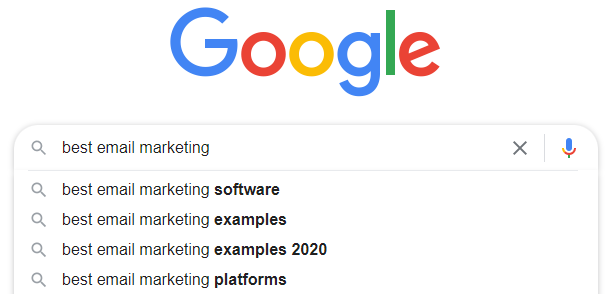 beste e-mailmarketingsoftware Google-zoekopdracht